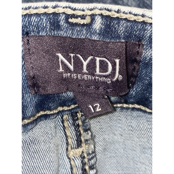NWT NYDJ Jeans 12 Womens Stoney Blue Marilyn Straight High Rise Stretch Denim - Picture 7 of 12